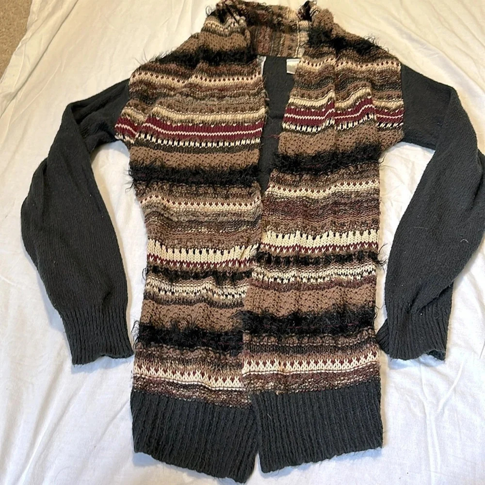 BKE Open front Cardigan Sweater size large boho